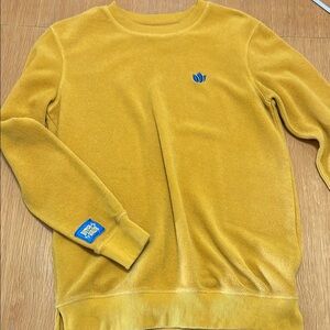 Dutch Bros Yellow Crewneck Sweater with Ribbed Cuffs